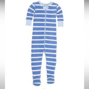 TBBC new Beaufort Bonnet Footed Blue Stripe KNOX'S NIGHT NIGHT fleece pajamas pj